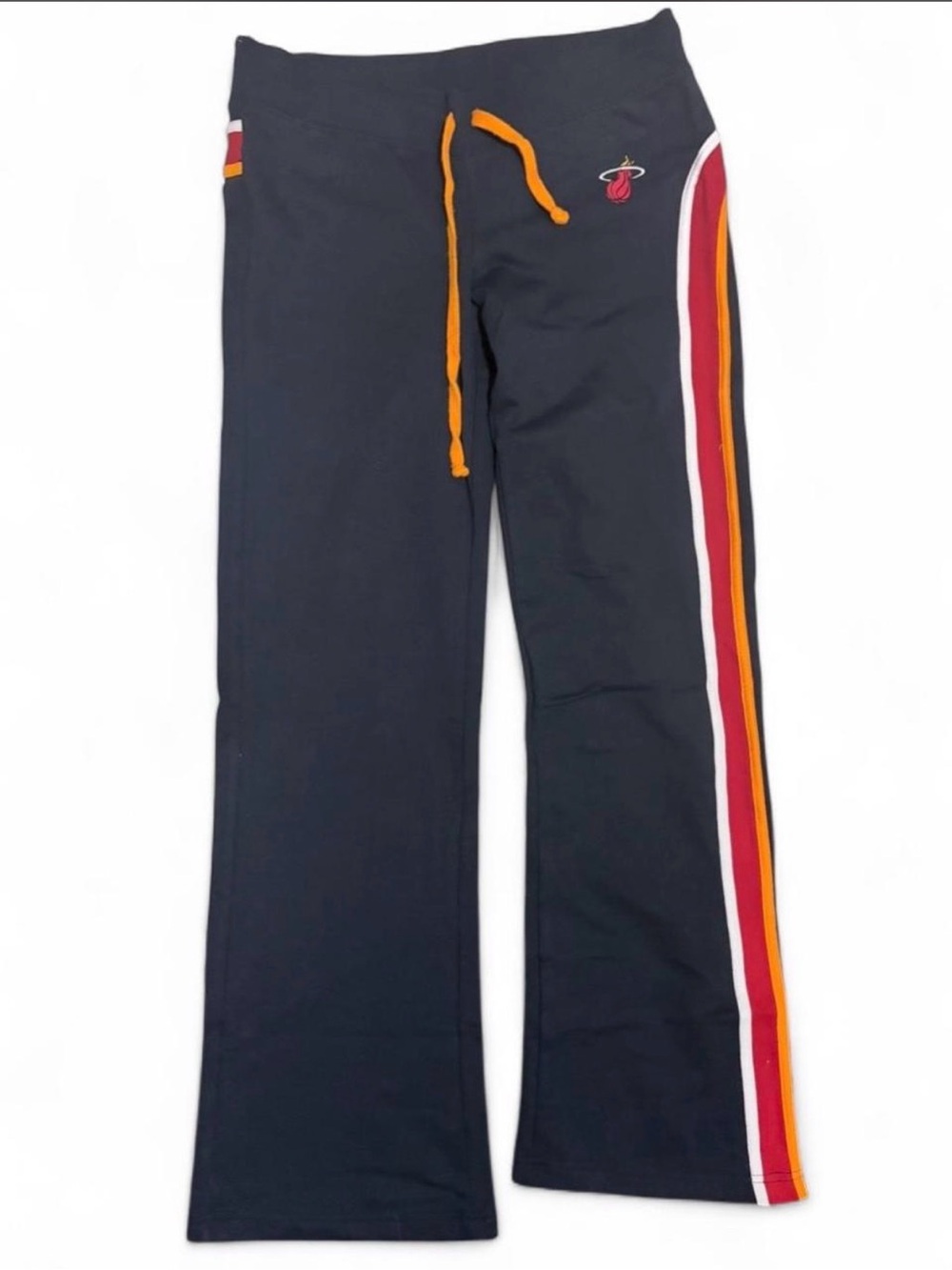 OP Black Boot-Cut Pants with Red & Orange Side Stripes
